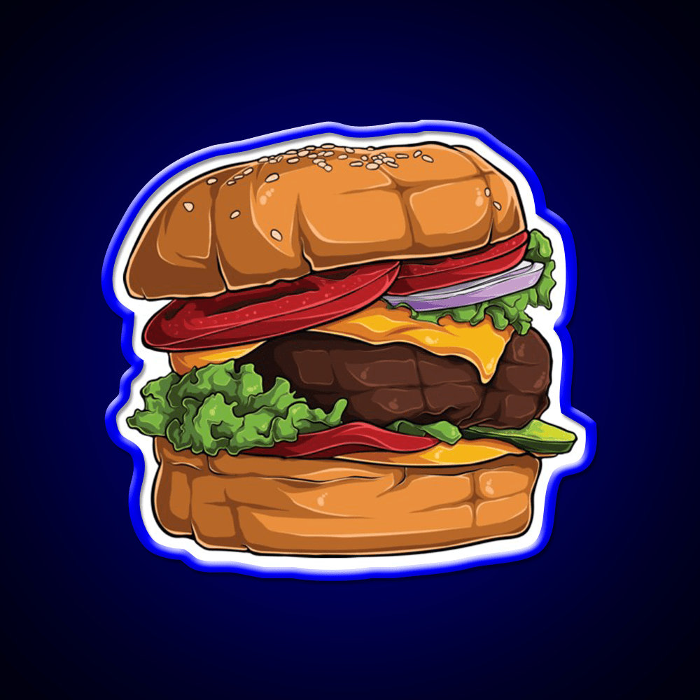 Beef Cheeseburger Snack Food Led Neon Sign Rgb Color - Shineneon