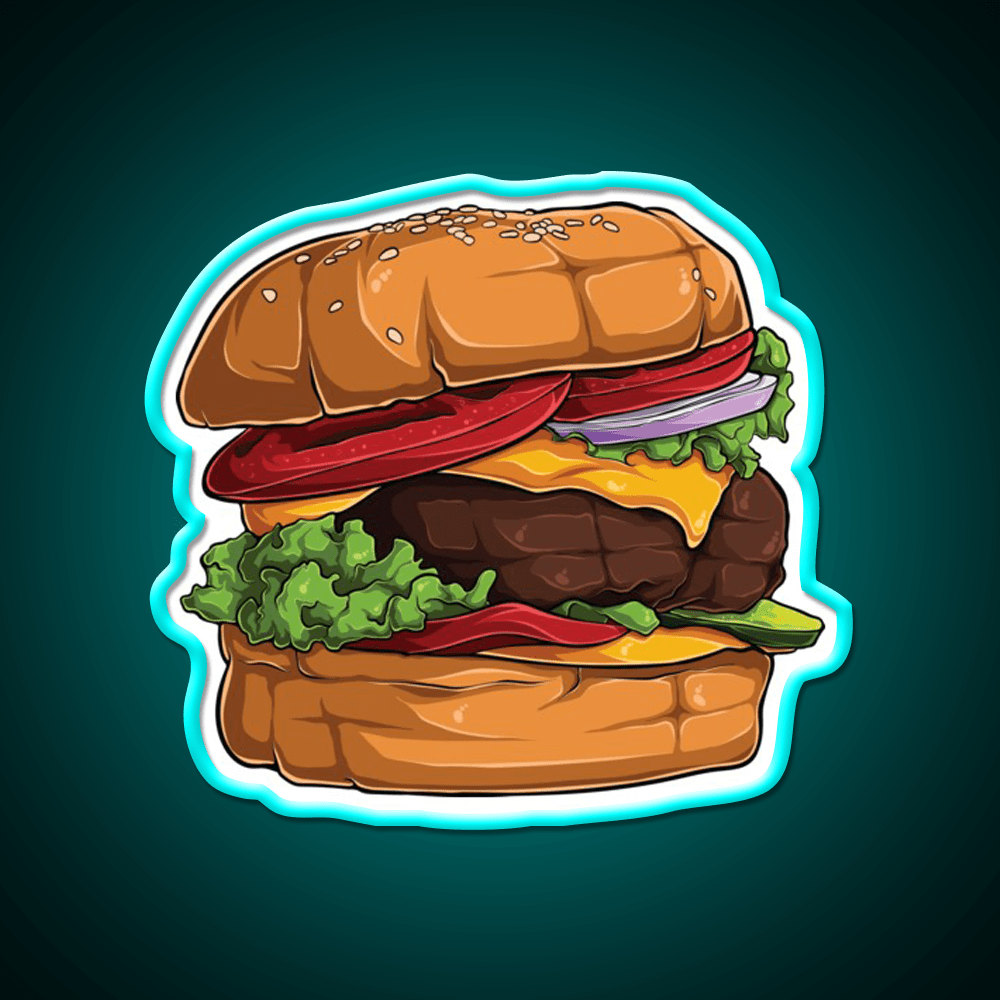 Beef Cheeseburger Snack Food Led Neon Sign Rgb Color - Shineneon