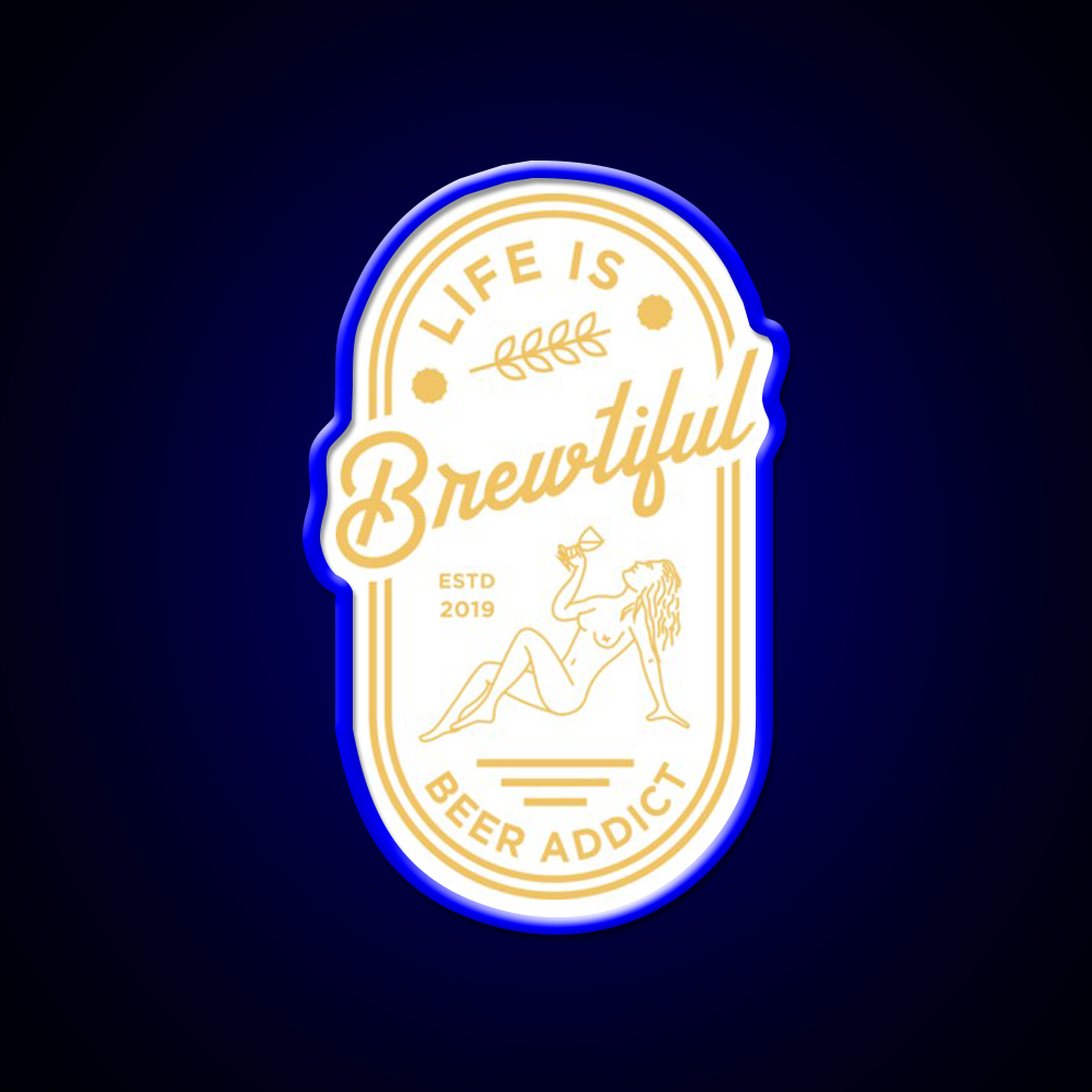 Beer Addict Man Cave Bar Led Neon Sign Rgb Color