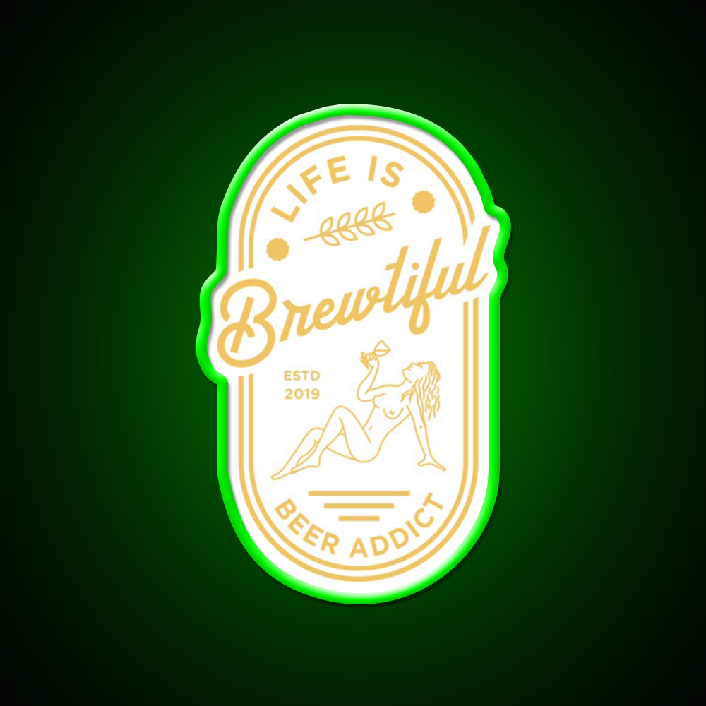 Beer Addict Man Cave Bar Led Neon Sign Rgb Color
