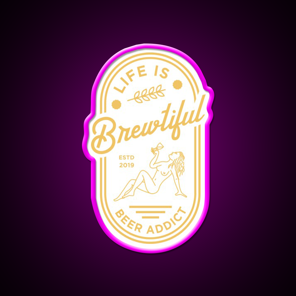 Beer Addict Man Cave Bar Led Neon Sign Rgb Color