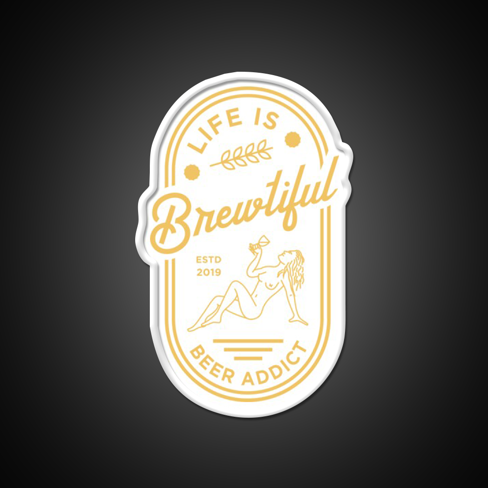 Beer Addict Man Cave Bar Led Neon Sign Rgb Color