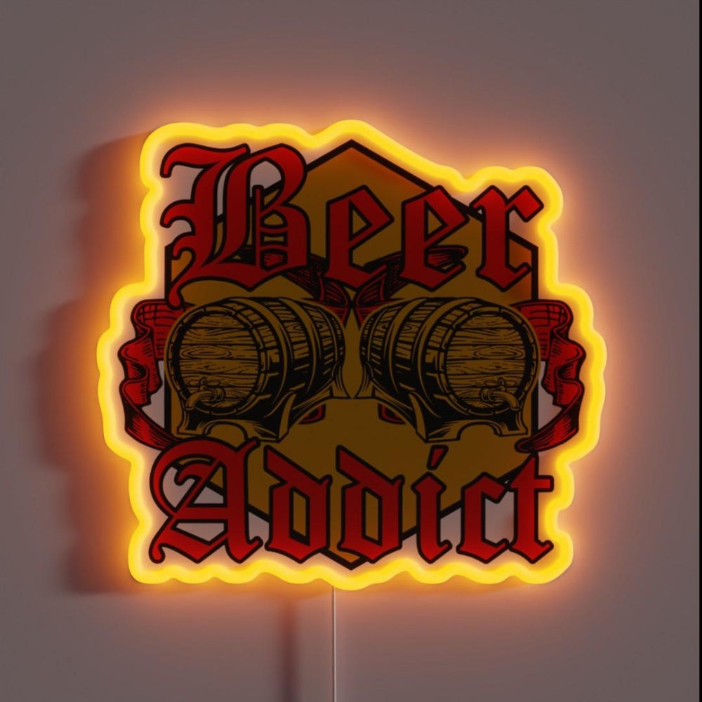Beer Addict Rgb Led Neon Sign - Custom LED neon sign front view