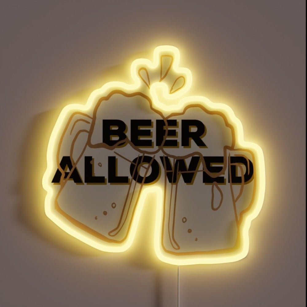 Beer Allowed Rgb Led Neon Sign - Custom LED neon sign front view