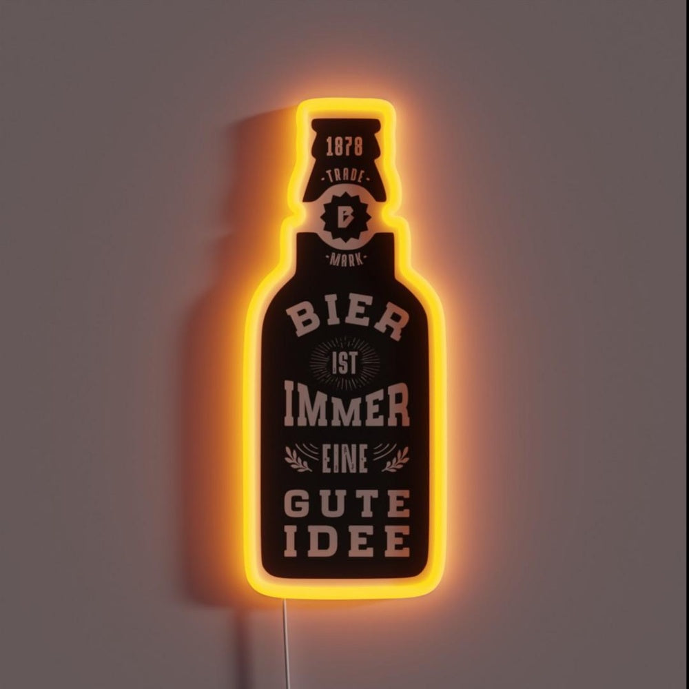 Beer Always A Good Idea Rgb Led Neon Sign - Custom LED neon sign front view