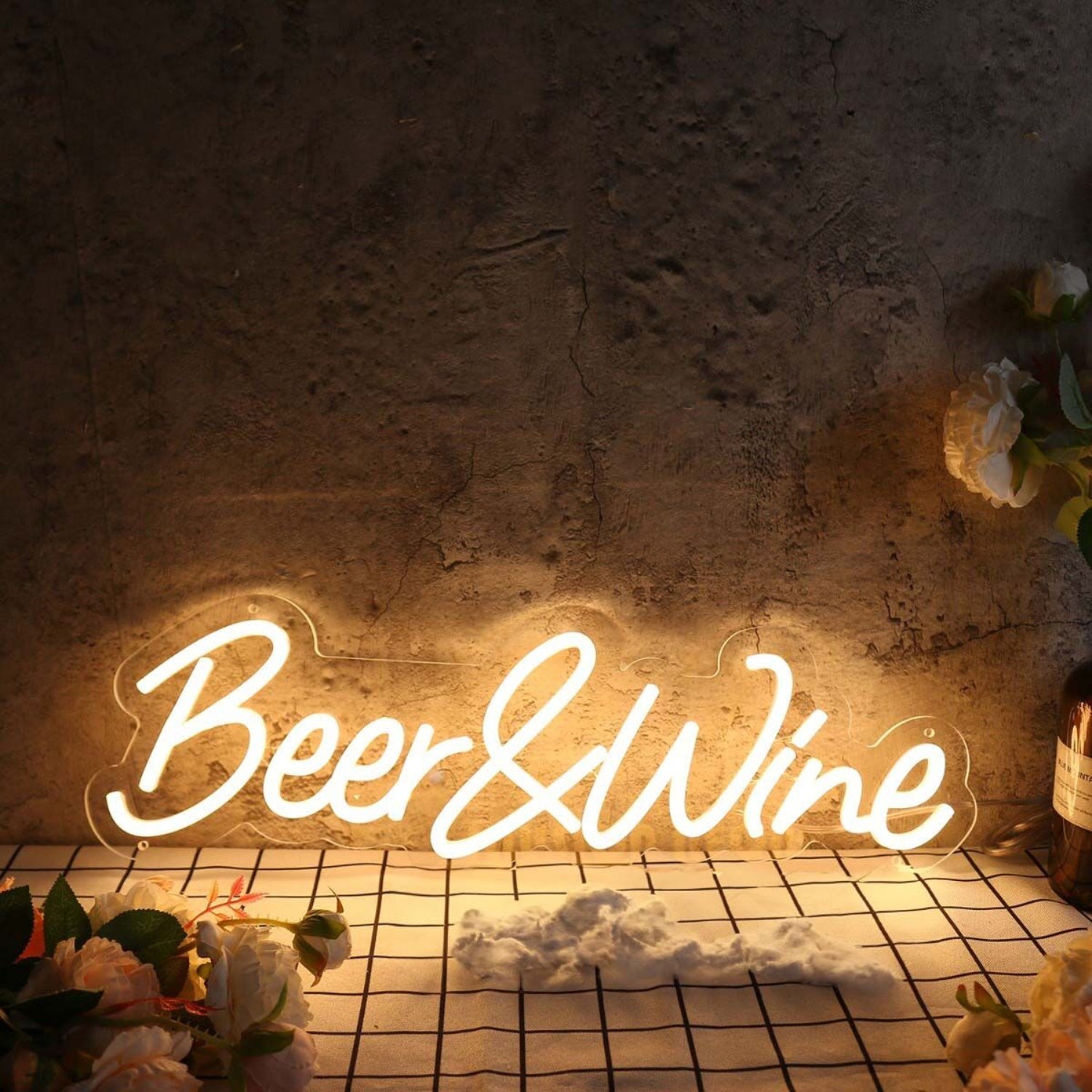 Beer And Wine Yellow Led Neon Sign - Shineneon