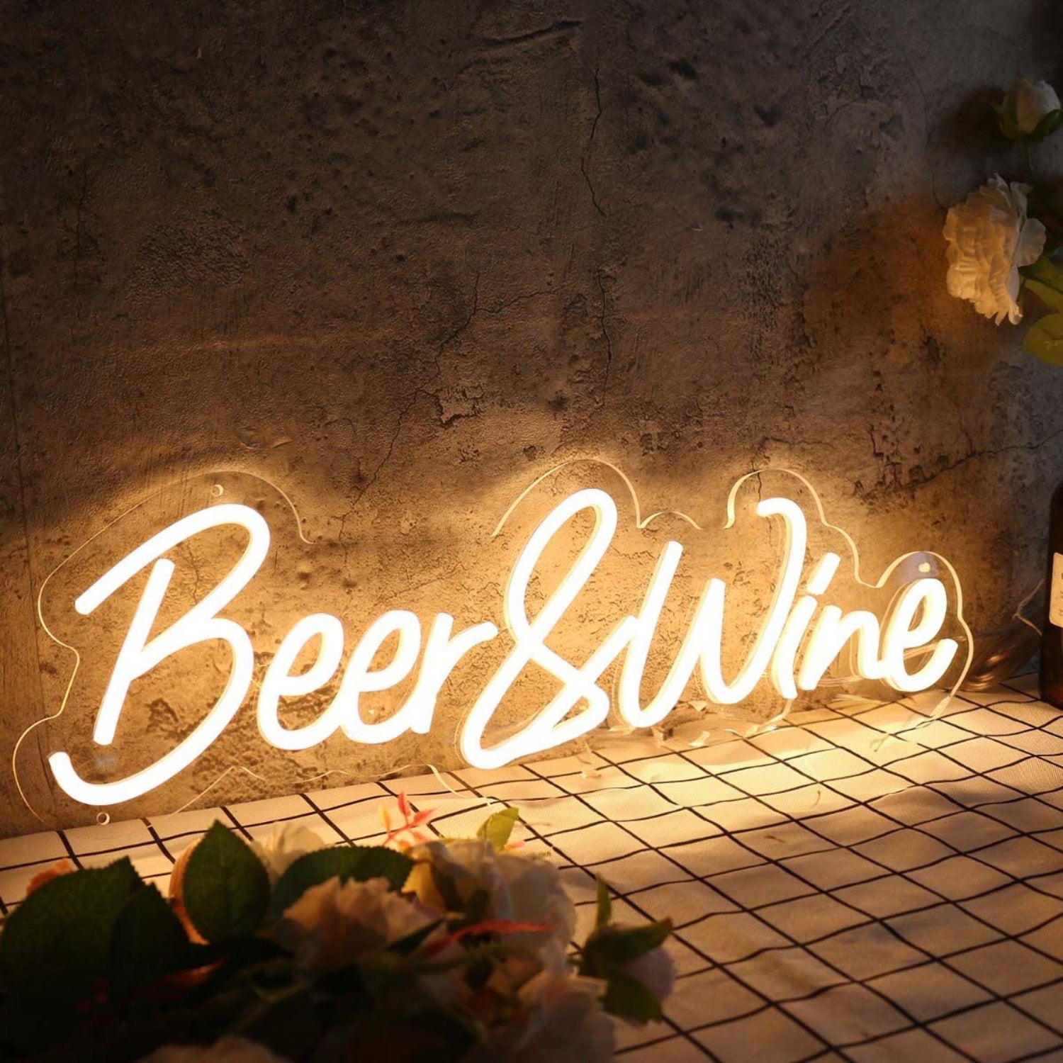 Beer And Wine Yellow Led Neon Sign - Shineneon