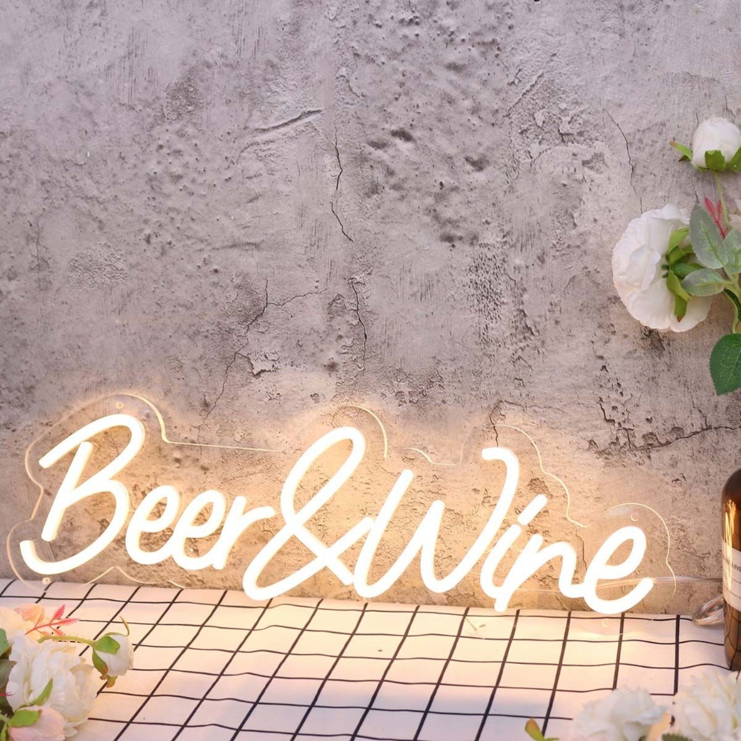Beer And Wine Yellow Led Neon Sign - Shineneon