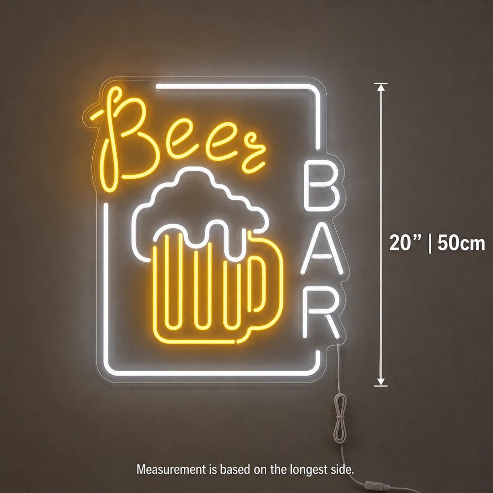 Beer Bar Mug Neon Sign LED Neon Sign size image