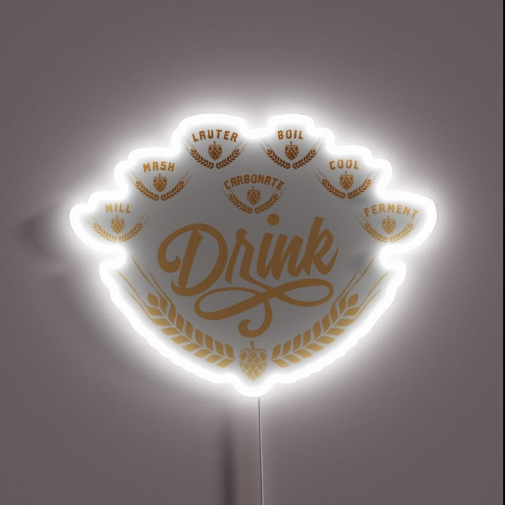 Beer Beer Drinker Oktoberfest Craftbeer Rgb Led Neon Sign - Custom LED neon sign front view