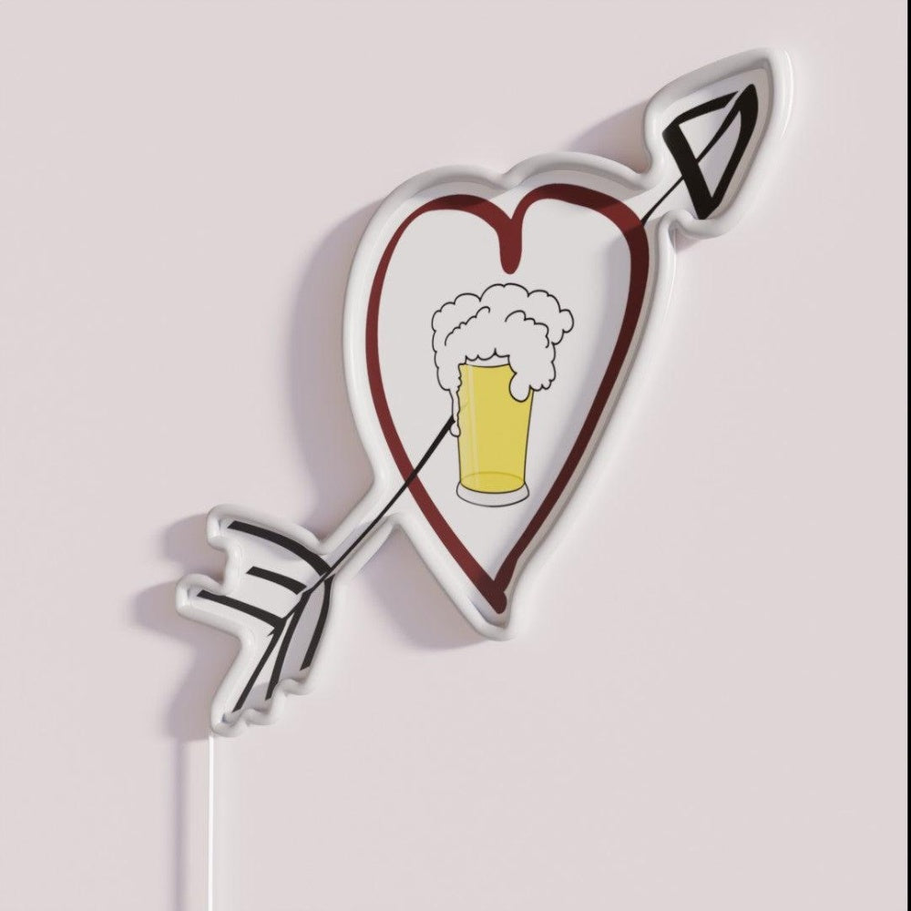 Beer Beer Love Rgb Led Neon Sign - Neon sign mounted on wall in room