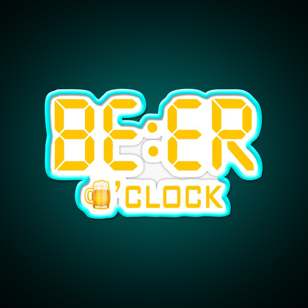 Beer Beer Oclock Beer Time B Man Cave Bar Led Neon Sign Rgb Color