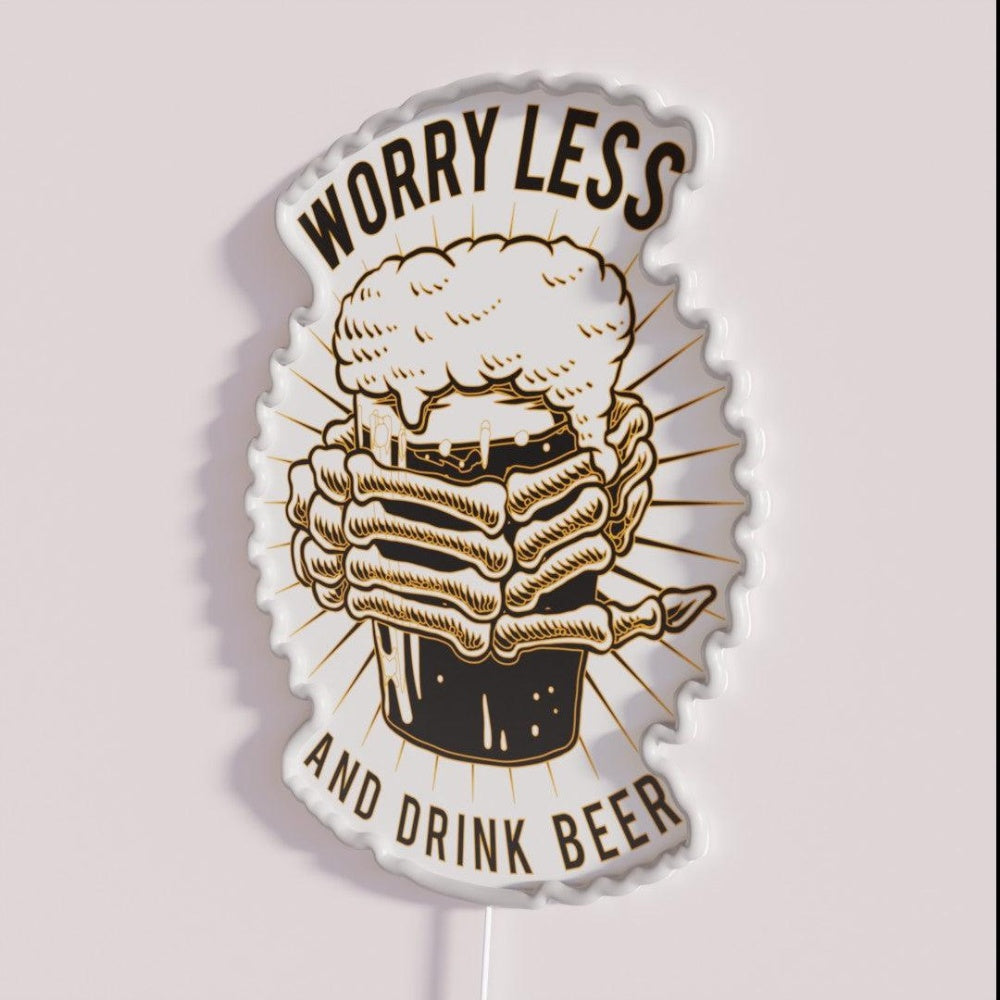 Beer Beers Beerific Beerme Beerlove Rgb Led Neon Sign - Neon sign mounted on wall in room