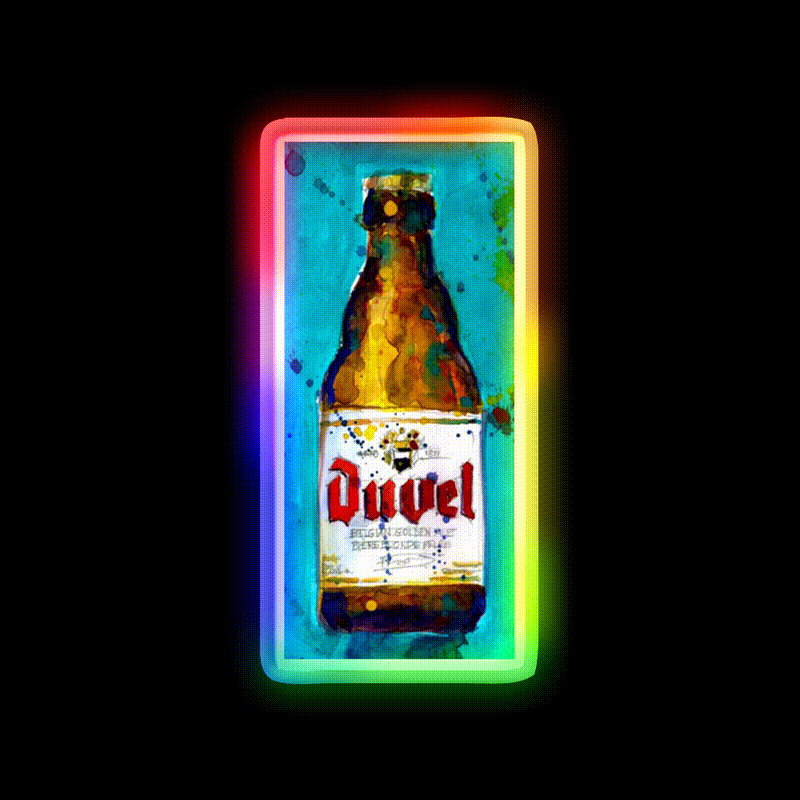 Beer Belgian Men Cave Kitchen Art Bar Art Ale Beer Bar Decor Led Neon Sign Rgb Color