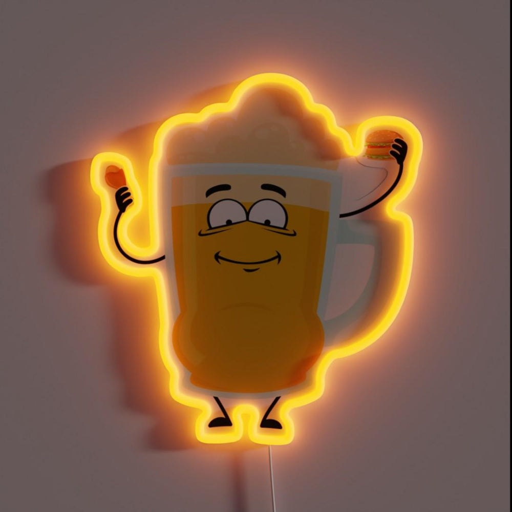Beer Belly Rgb Led Neon Sign Restaurant Wall Decor - Custom LED neon sign front view