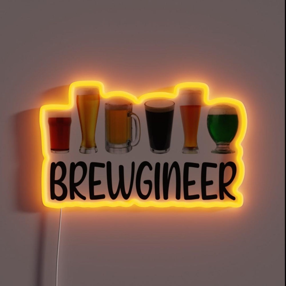 Beer Brewgineer Funny Craft Beer Brewing Rgb Led Neon Sign - Custom LED neon sign front view