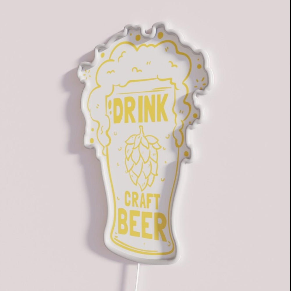 Beer Brewing Rgb Led Neon Sign - Neon sign mounted on wall in room