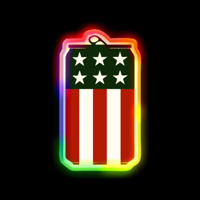 Beer Can Artwork Beer Bar Decor Led Neon Sign Rgb Color - LED neon sign close-up detail