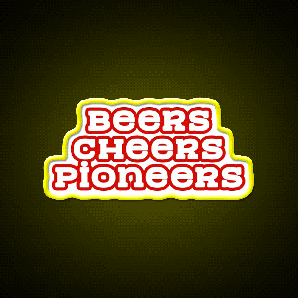 Beer Cheers Pioneers Beer Bar Decor Led Neon Sign Rgb Color - Custom LED neon sign front view
