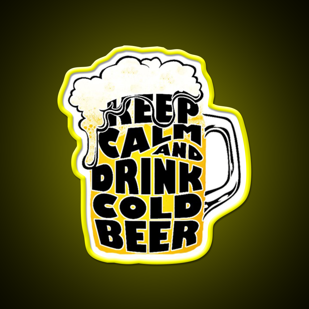 Beer Cold Man Cave Bar Led Neon Sign Rgb Color