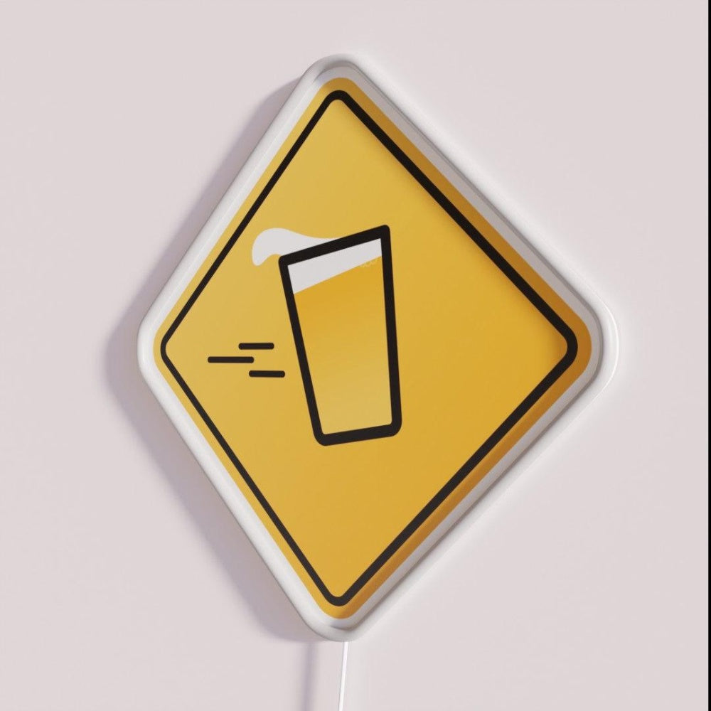 Beer Crossing Rgb Led Neon Sign - Neon sign mounted on wall in room