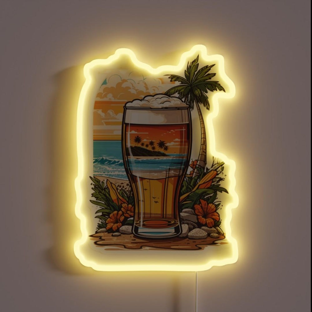 Beer Cup Rgb Led Neon Sign Bar Wall Decor - Custom LED neon sign front view