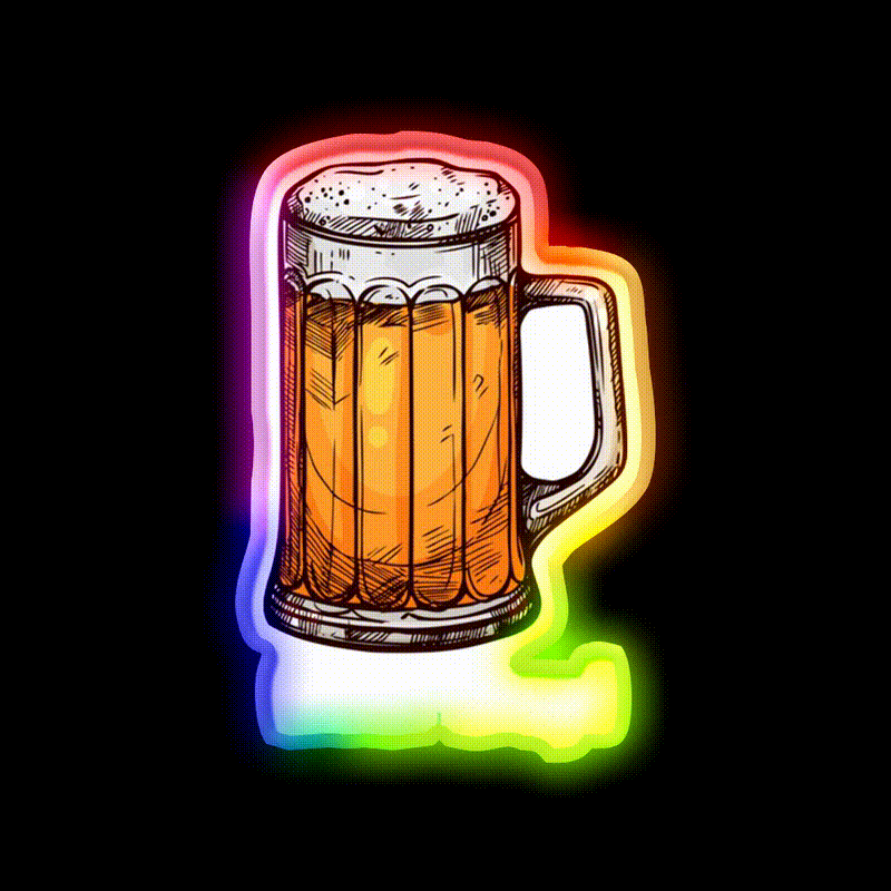 Beer Day Happy Beer Day Beer Bar Decor Led Neon Sign Rgb Color - LED neon sign close-up detail