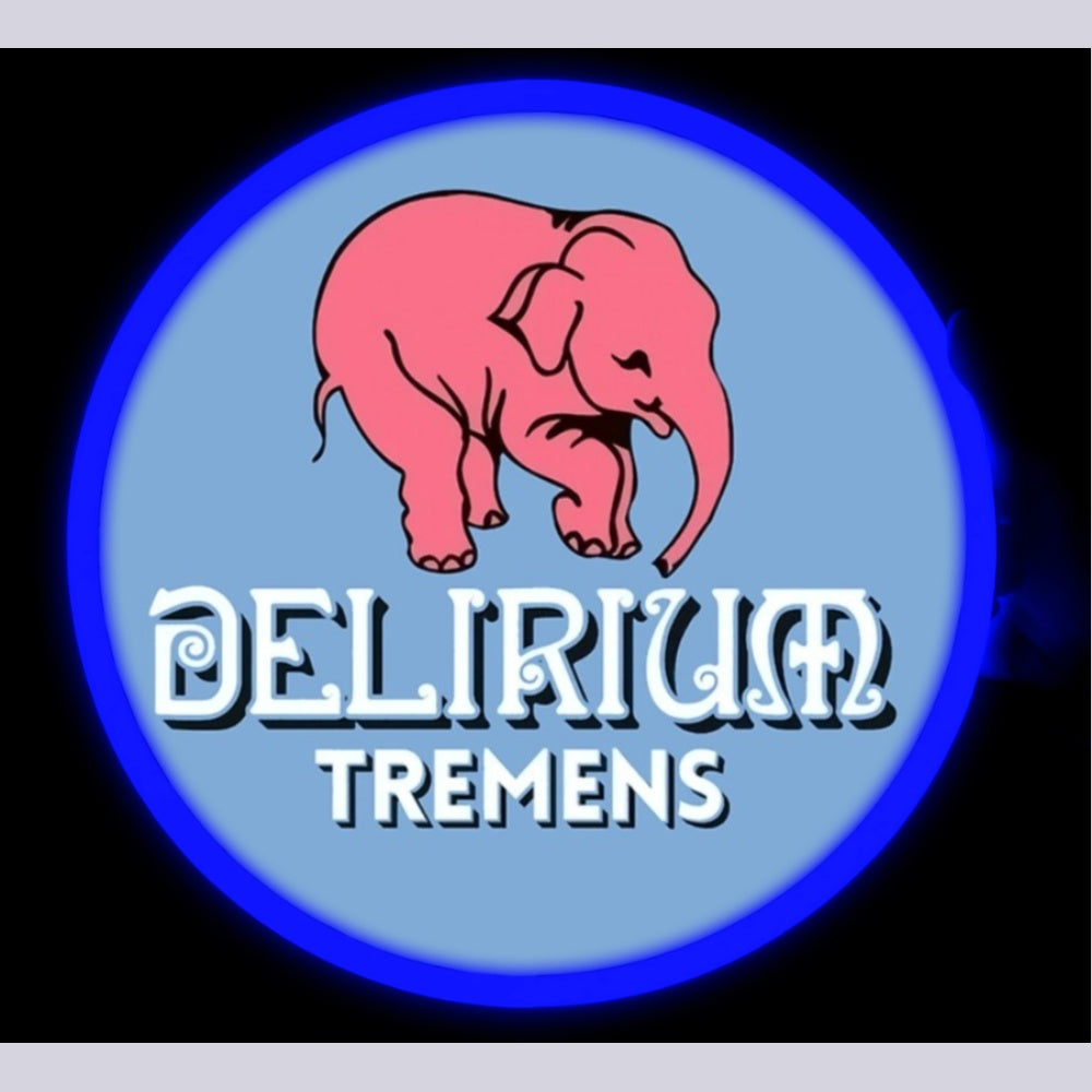 Beer Delirium Tremens Neon Signs - Neon sign mounted on wall in room