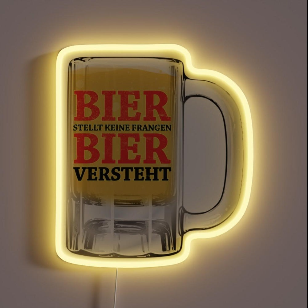 Beer Does Not Ask Questions Rgb Led Neon Sign - Custom LED neon sign front view