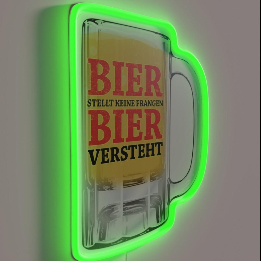 Beer Does Not Ask Questions Rgb Led Neon Sign - LED neon sign close-up detail