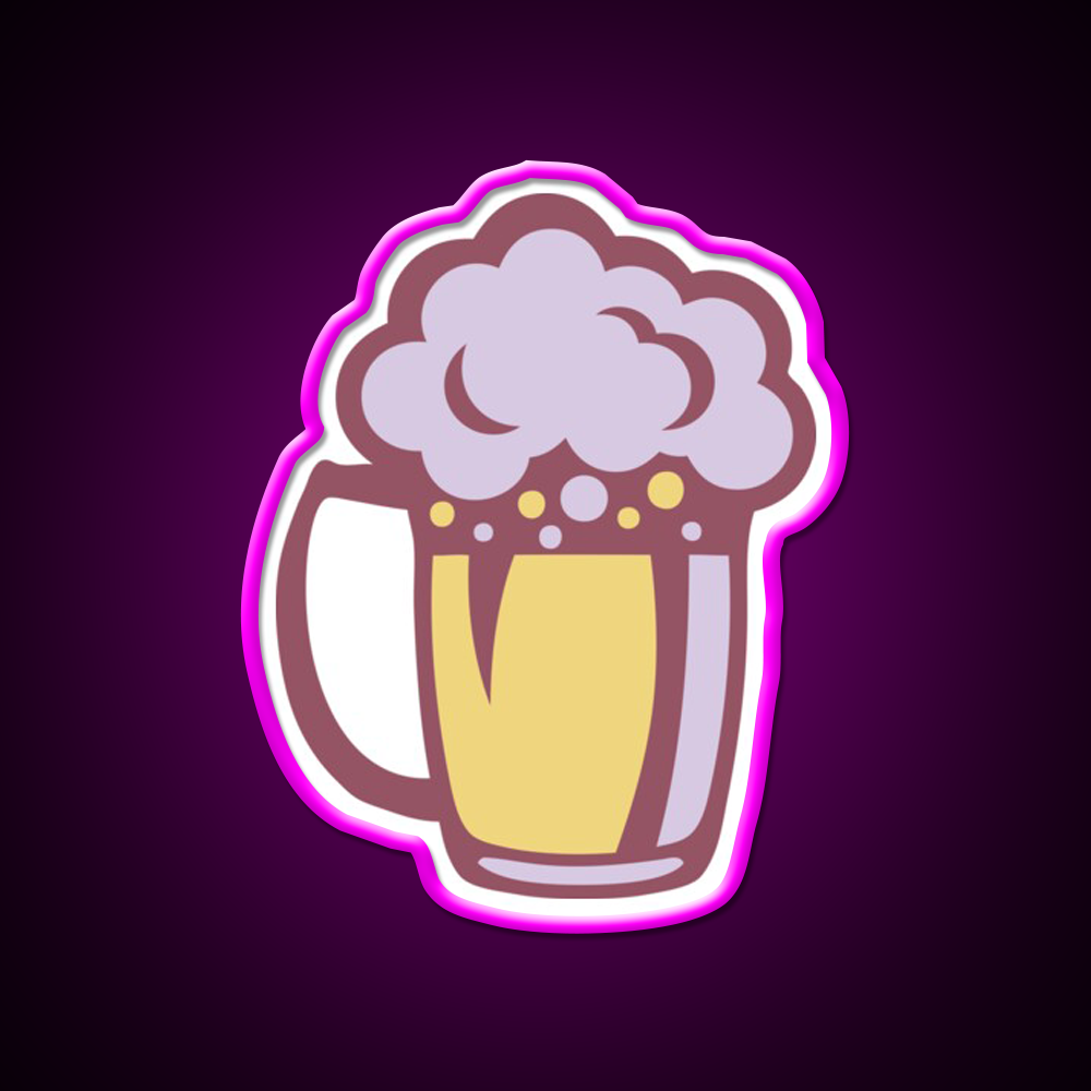 Beer Drawing Alcohol Glass Beer Bar Decor Led Neon Sign Rgb Color - Neon sign mounted on wall in room