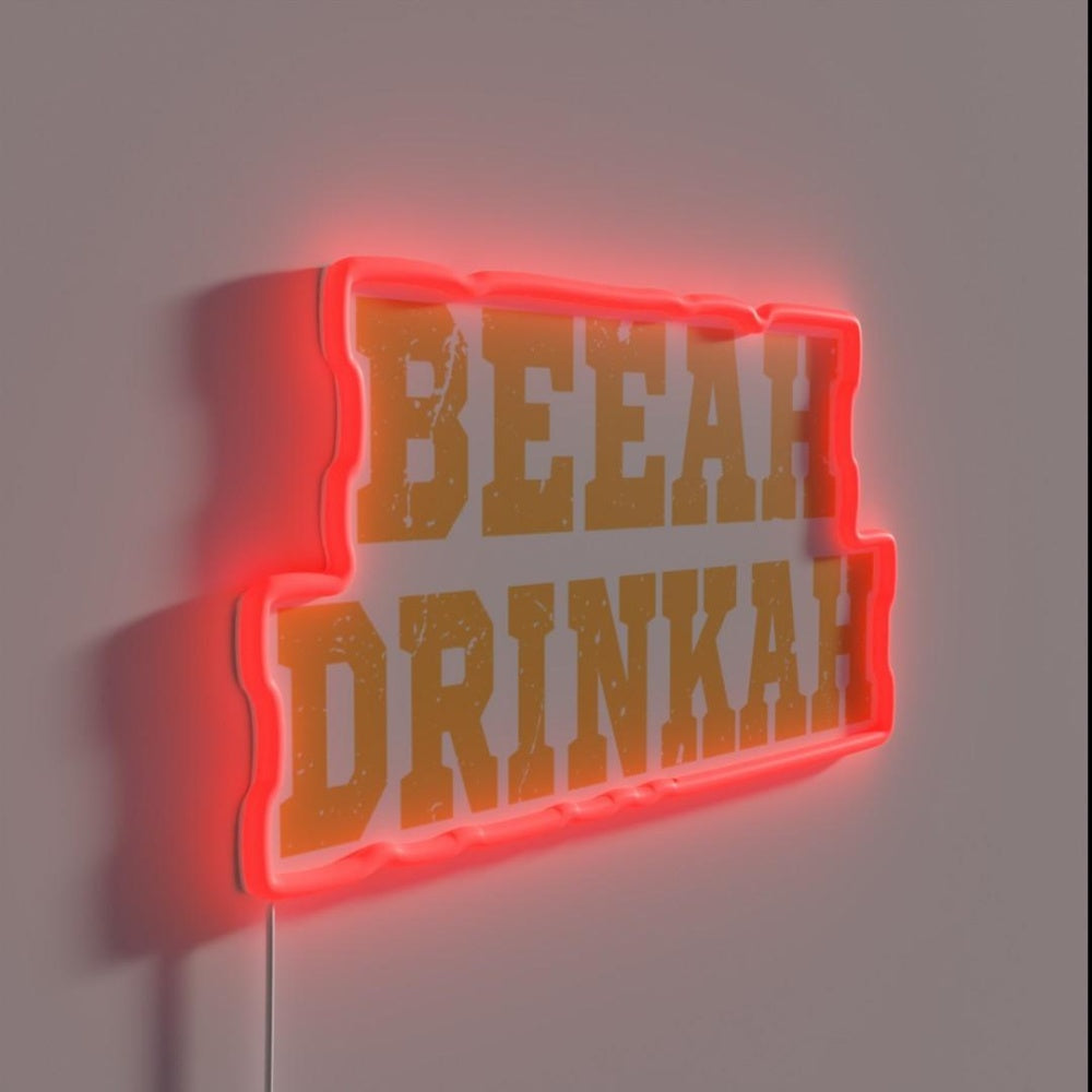 Beer Drinker Beeah Drinkah Rgb Led Neon Sign - LED neon sign close-up detail