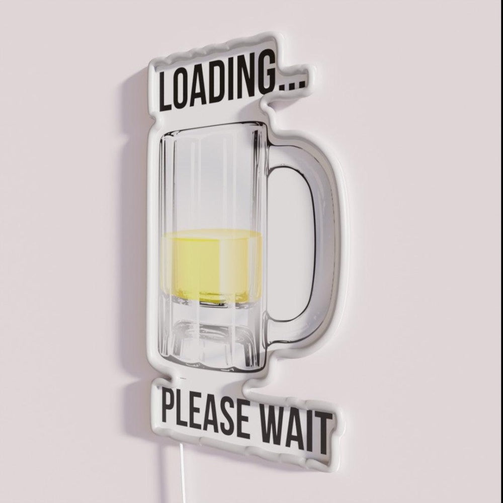 Beer Drinker Rgb Led Neon Sign - Neon sign mounted on wall in room