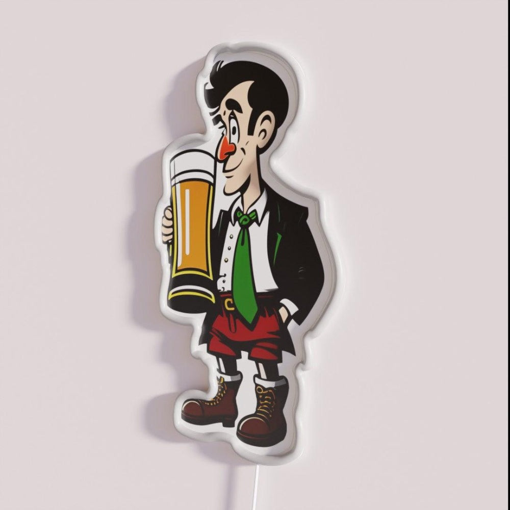 Beer Drinker Rgb Led Neon Sign Bar Wall Decor - Neon sign mounted on wall in room