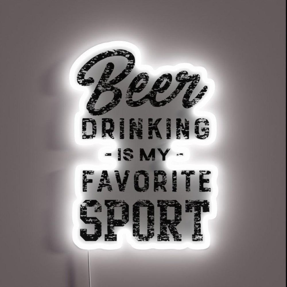 Beer Drinking Is My Favorite Sport Rgb Led Neon Sign - Custom LED neon sign front view