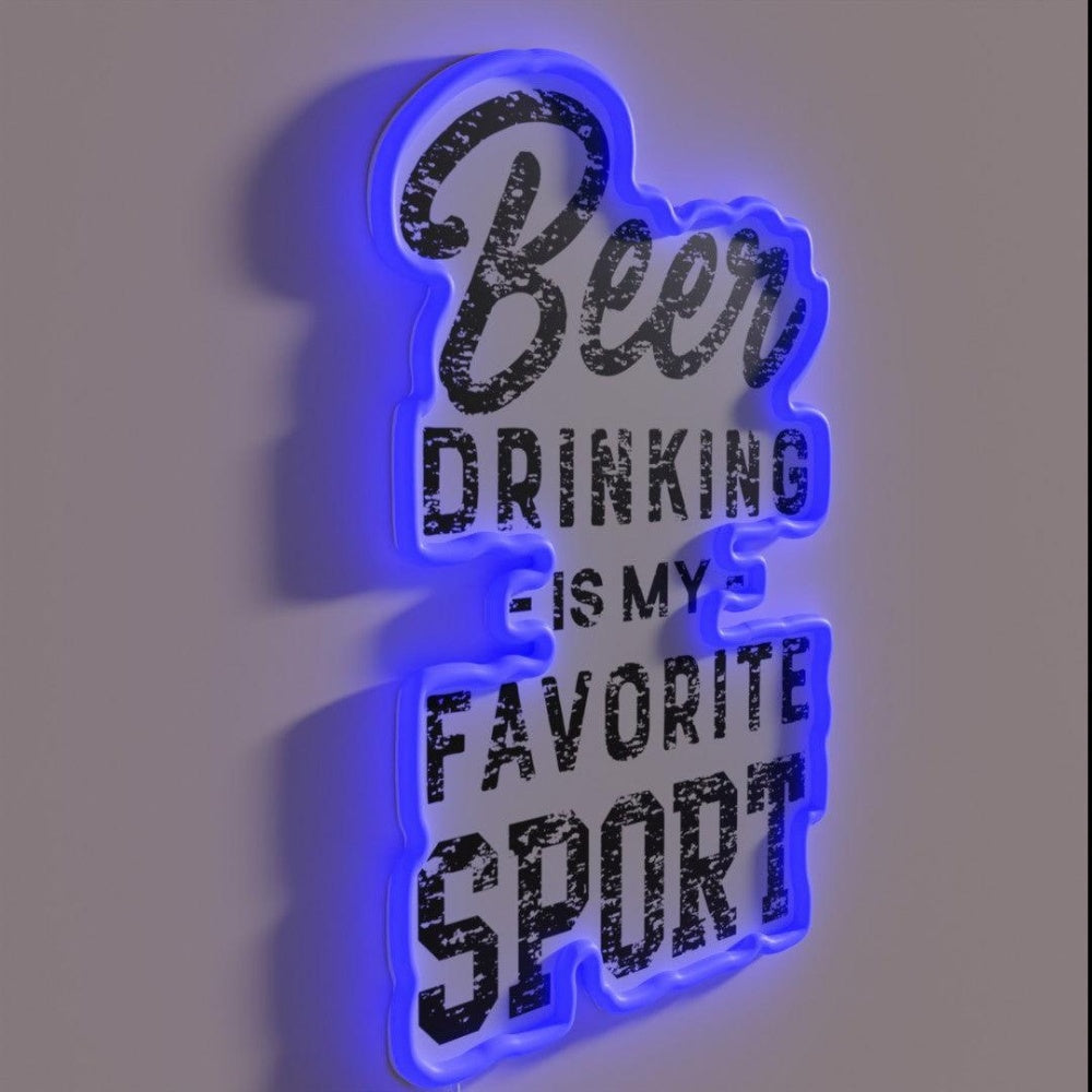 Beer Drinking Is My Favorite Sport Rgb Led Neon Sign - LED neon sign close-up detail