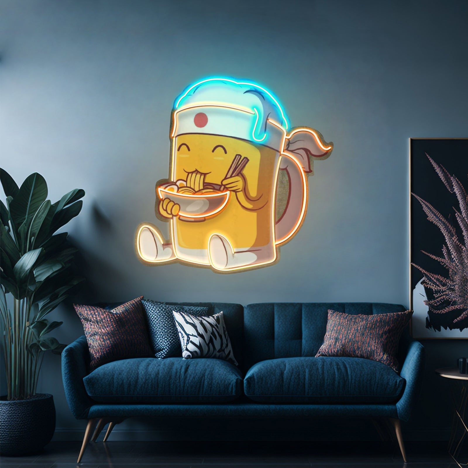 Beer Eating A Ramen Bowl Led Neon Sign Light Custom Led Signs - Shineneon