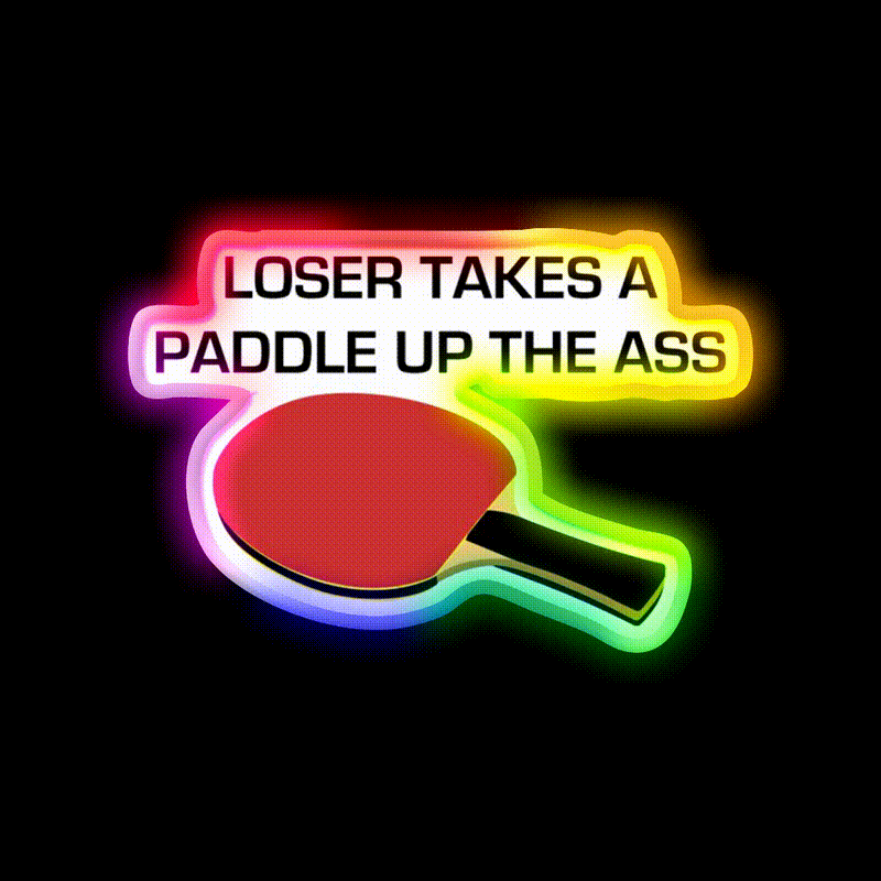 Beer Fest Paddle Up The Ass Beer Bar Decor Led Neon Sign Rgb Color - LED neon sign close-up detail