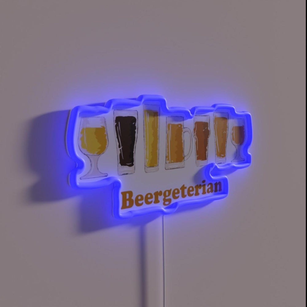 Beer For Vegetarians Rgb Led Neon Sign - LED neon sign close-up detail