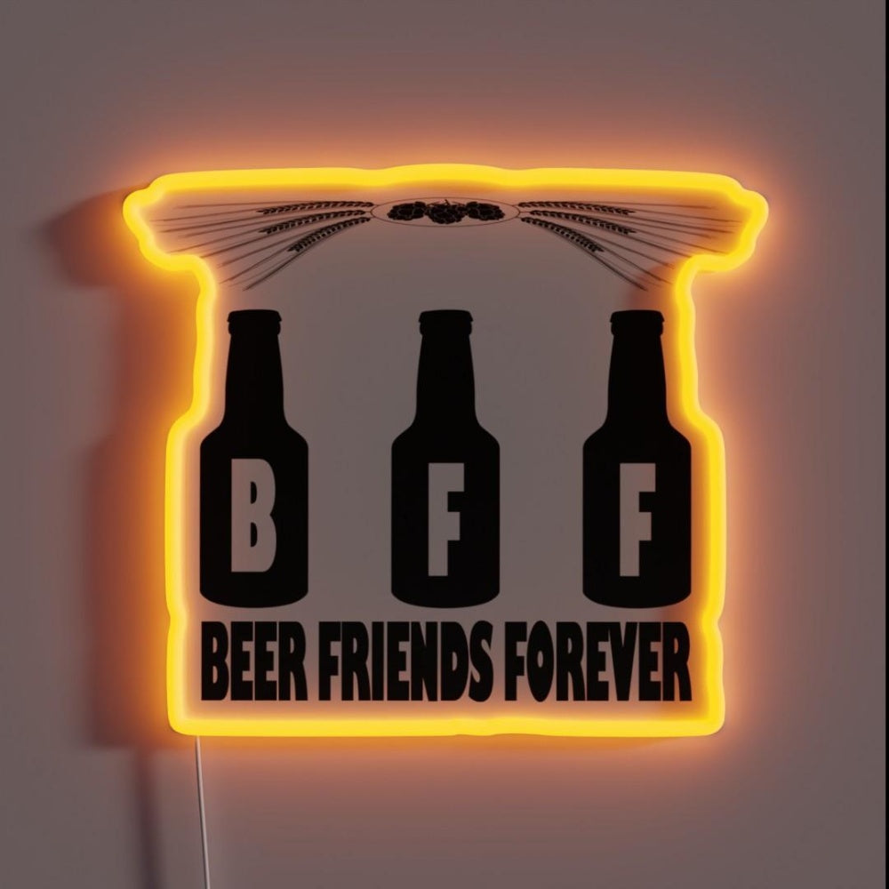 Beer Friends Forever Rgb Led Neon Sign - Custom LED neon sign front view