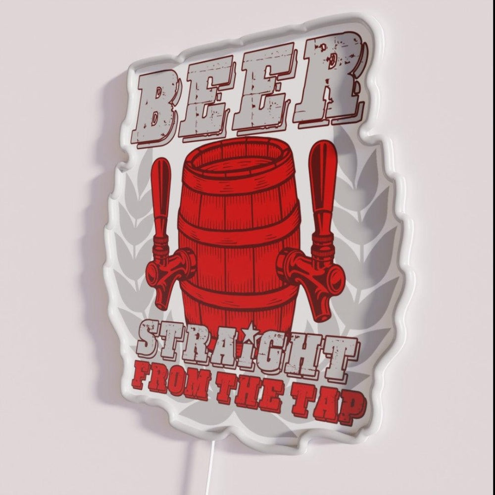 Beer From The Tap Rgb Led Neon Sign - Neon sign mounted on wall in room