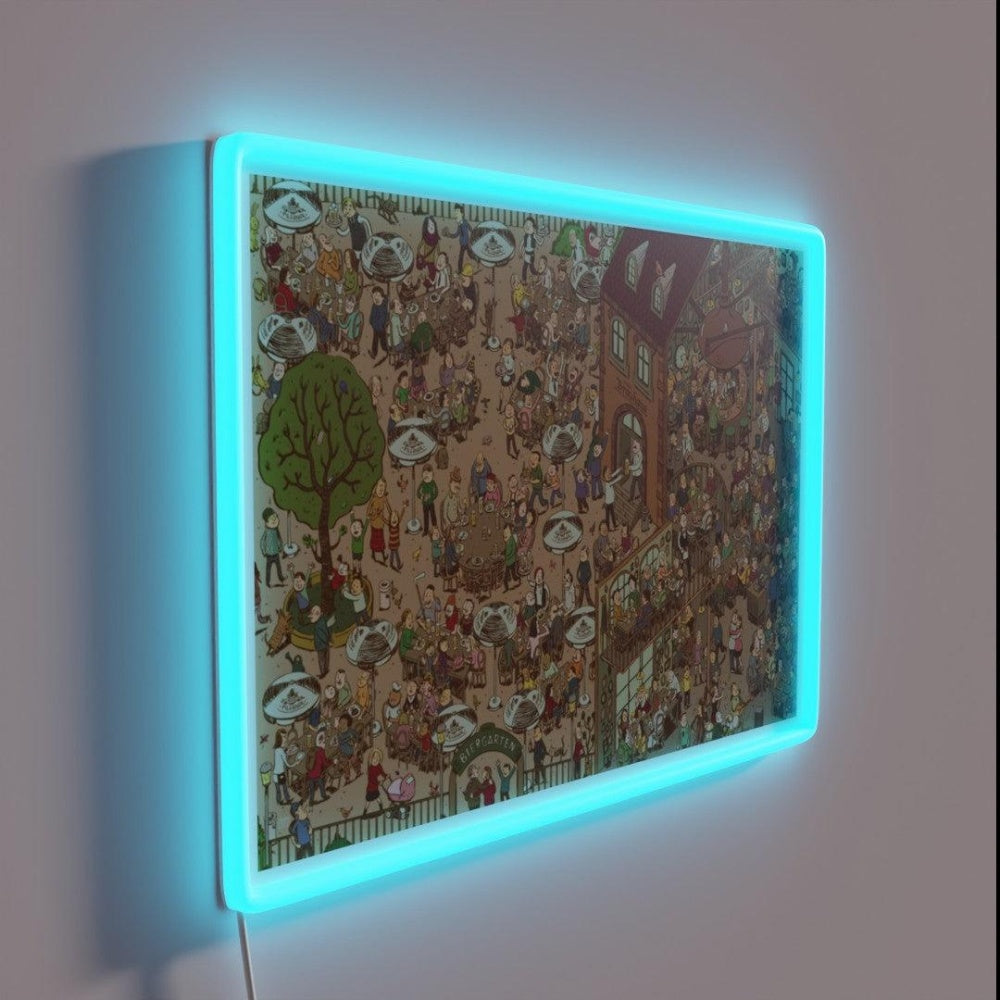 Beer Garden Hidden Object Rgb Led Neon Sign - LED neon sign close-up detail