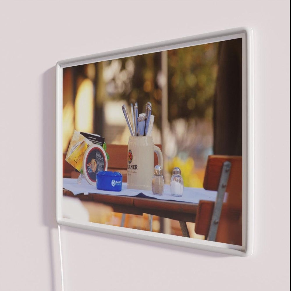 Beer Garden Weather Rgb Led Neon Sign - Neon sign mounted on wall in room