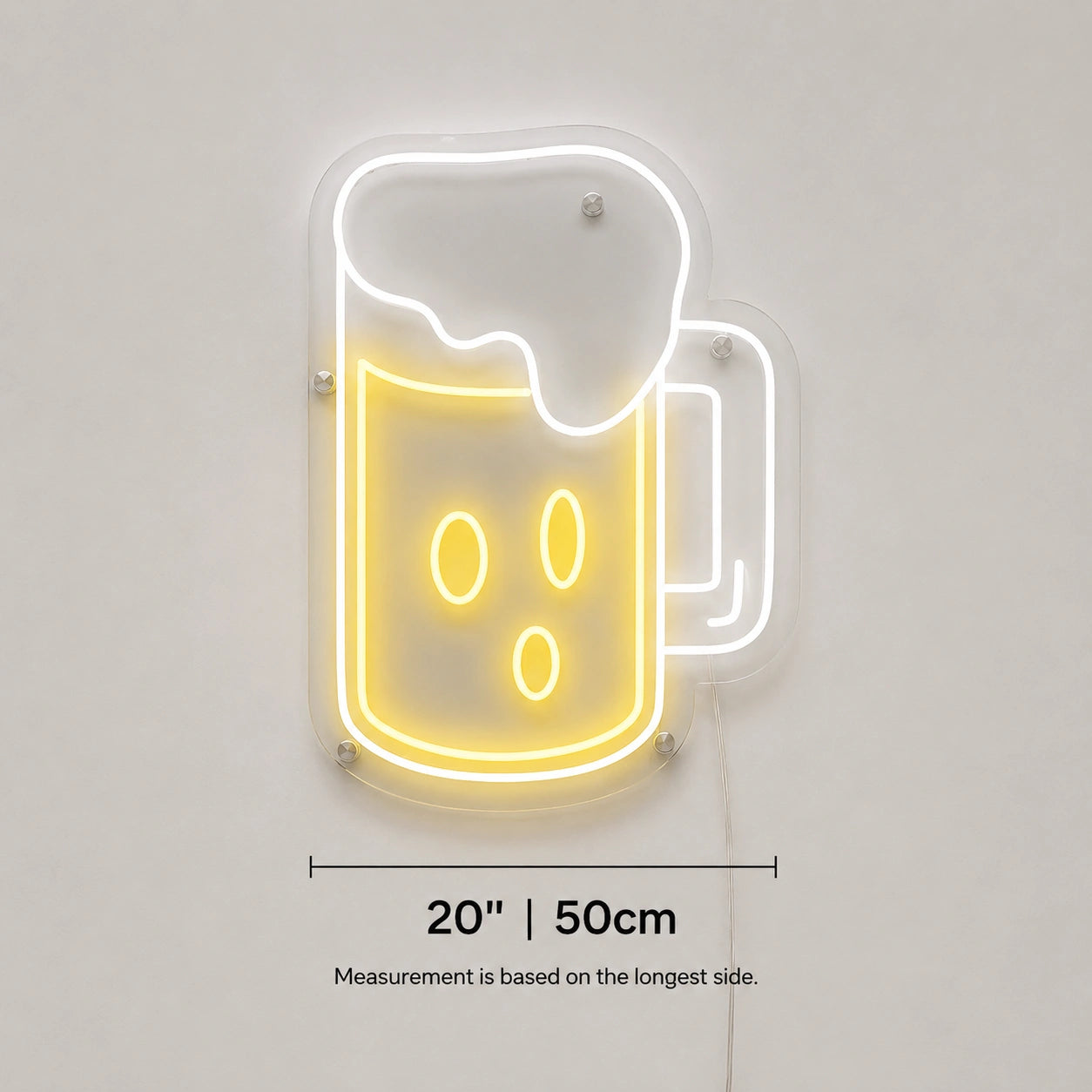 Beer Glass Mug Neon Sign LED Neon Sign size image