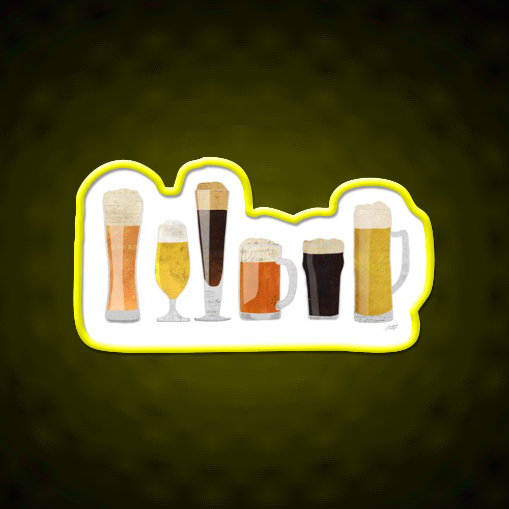 Beer Glasses Beer Bar Decor Led Neon Sign Rgb Color - Custom LED neon sign front view