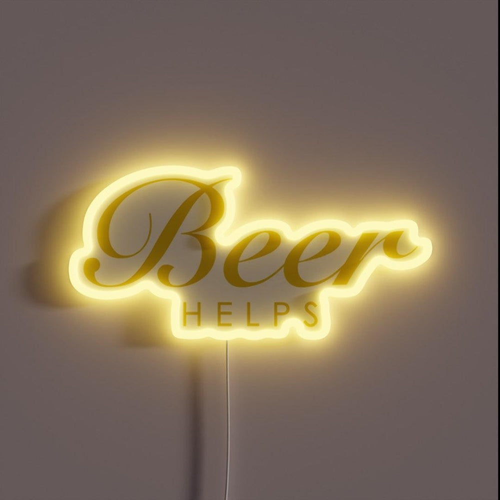 Beer Helps Gift For Beer Lovers And Brewery Owners Rgb Led Neon Sign - Custom LED neon sign front view