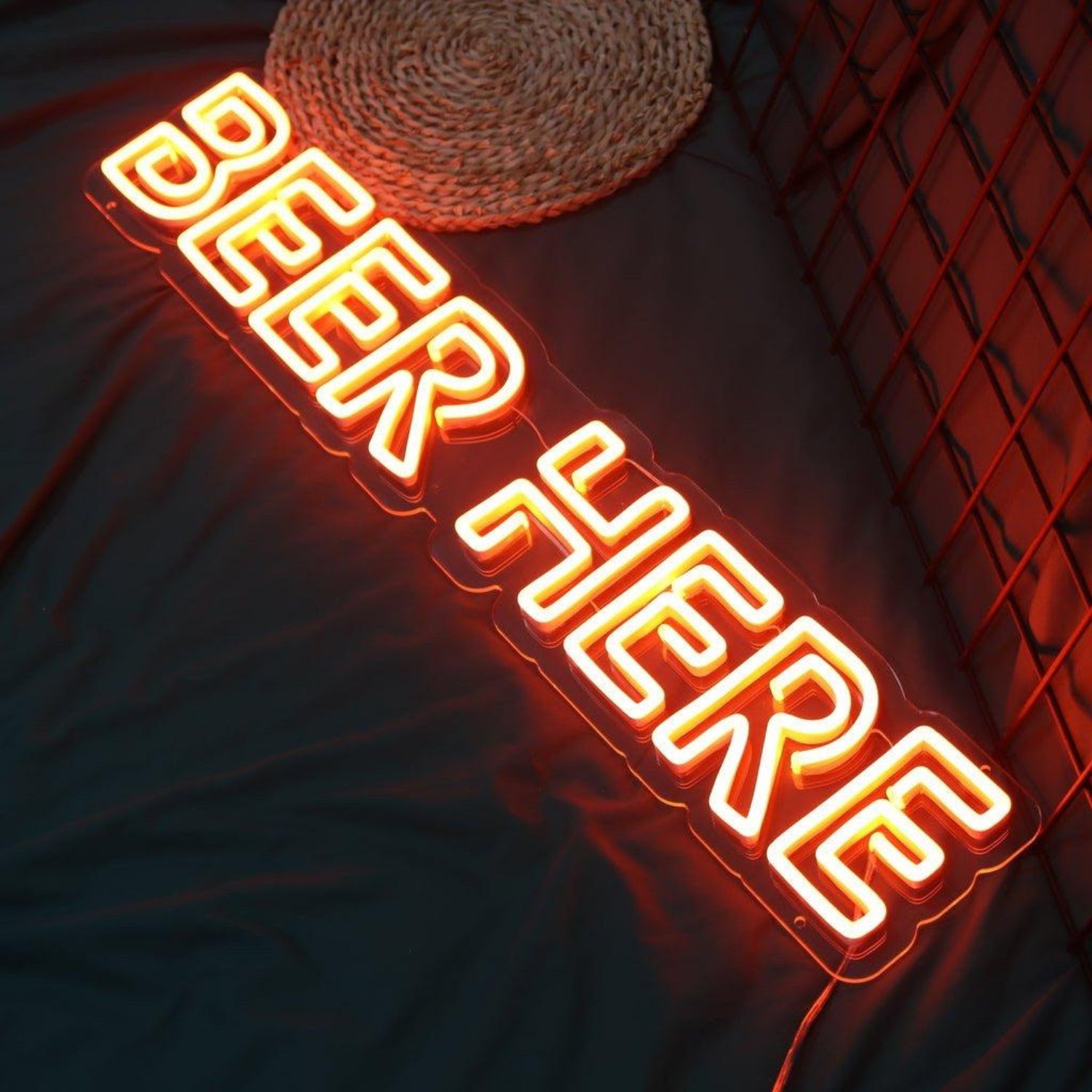 Beer Here Bar Warm Orange Led Neon Sign For Pubs Restaurants Home Decor | Shineneon