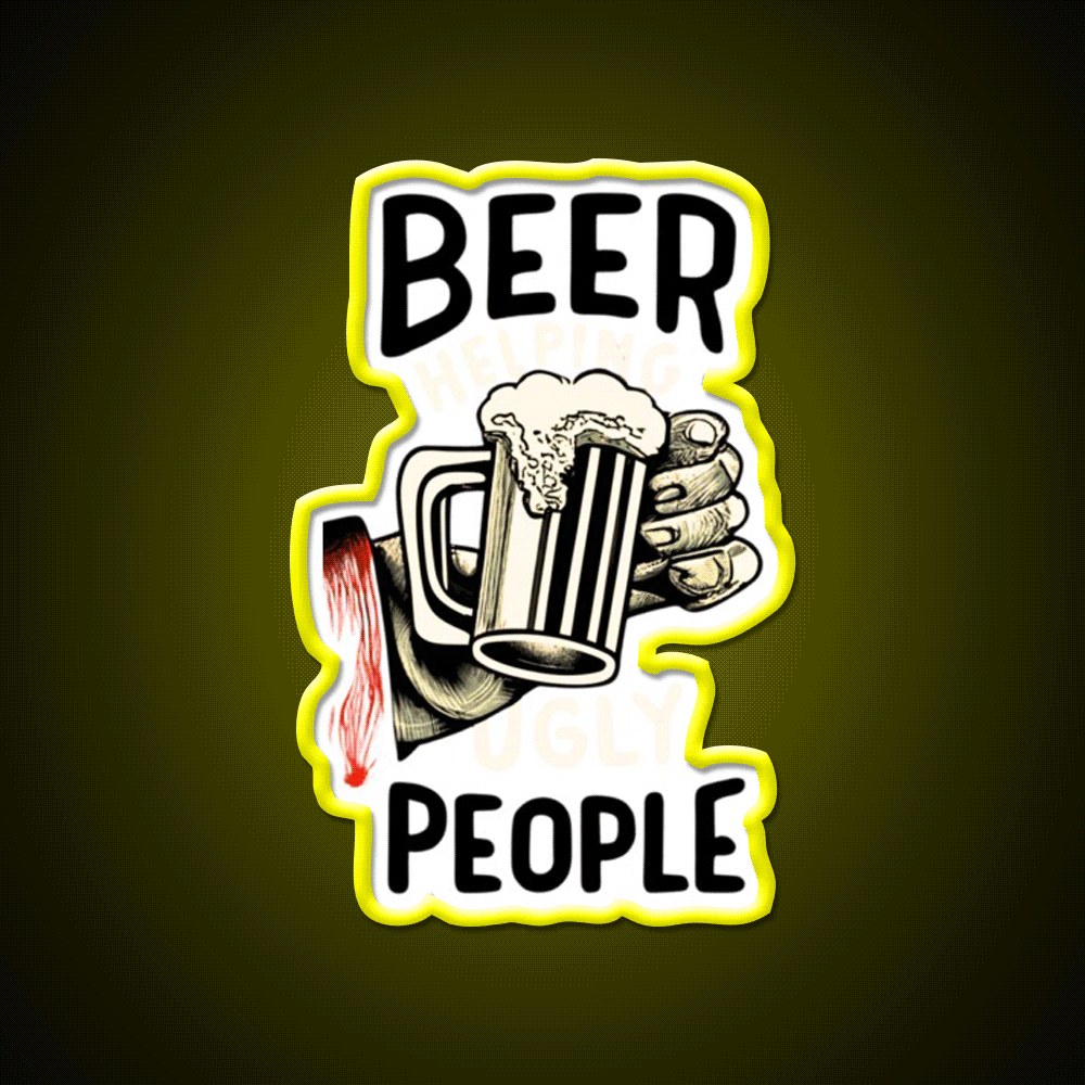 Beer Humor Man Cave Bar Led Neon Sign Rgb Color
