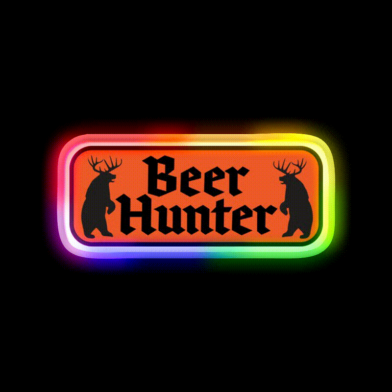Beer Hunter Orange Beer Bar Decor Led Neon Sign Rgb Color