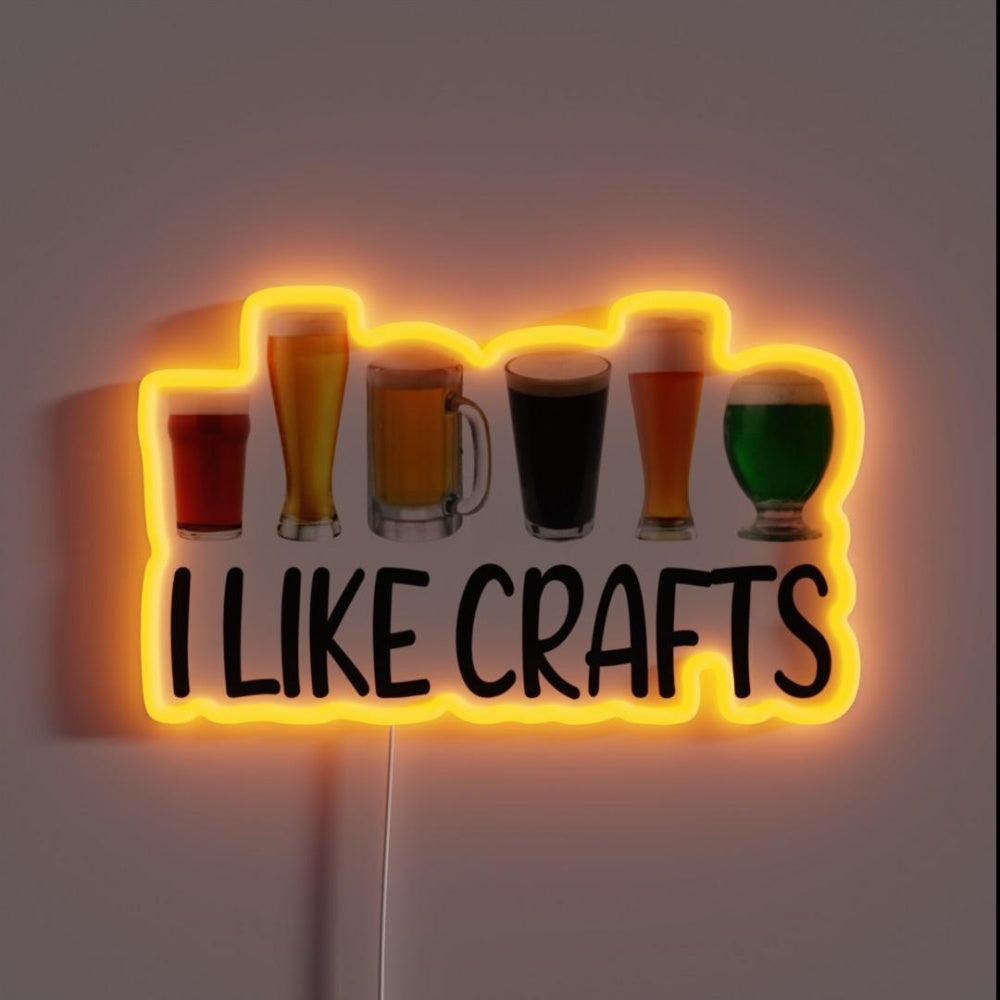 Beer I Like Crafts Funny Home Beer Brewing Rgb Led Neon Sign - Custom LED neon sign front view